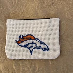 NEW hand sewn Broncos small pouch, credit card holder